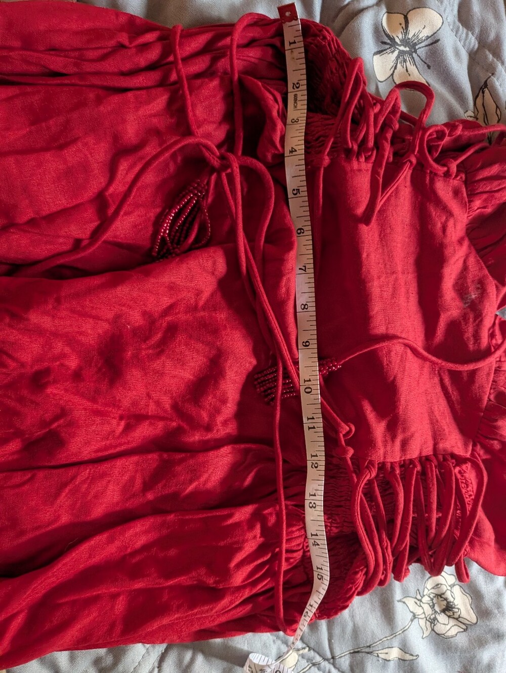 FARM Rio Scarlet Red V-Neck Maxi Dress with Side Lace-Up - Picture 4 of 4